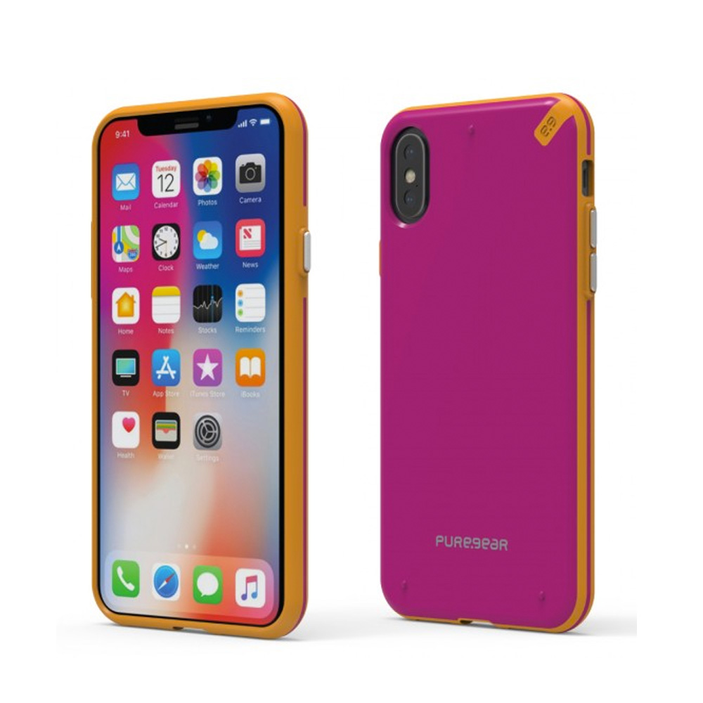 Funda Case Iphone Xs X Puregear Rosa Naranja Slim Original