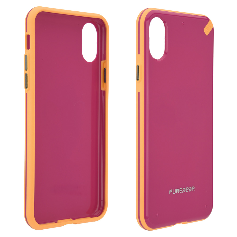 Funda Case Iphone Xs X Puregear Rosa Naranja Slim Original