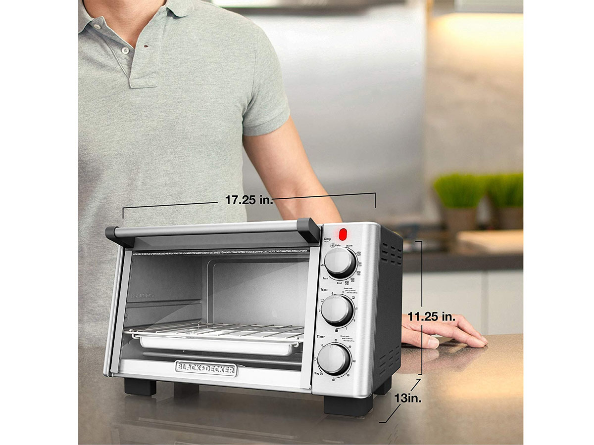 Black \u0026 Decker Horno Tostador De Convección 6 Rebanadas Plata